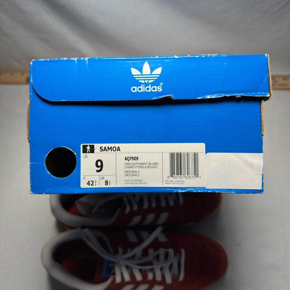 Adidas Samoa Red and White Sneakers - Picture 3 of 3